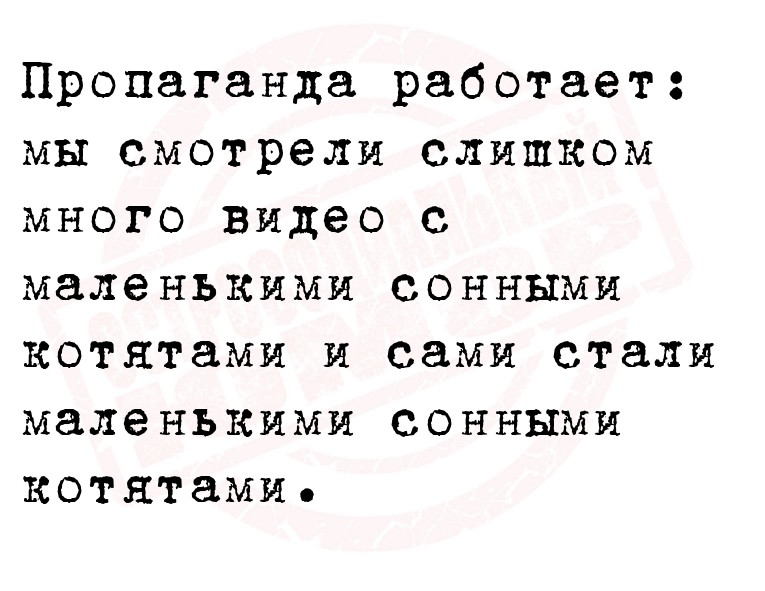 Пропаганда работает: мы смотрели слишком много видео с маленькими сонными